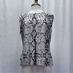 Calvin Klein Black & White Snake-Print Sleeveless Top
